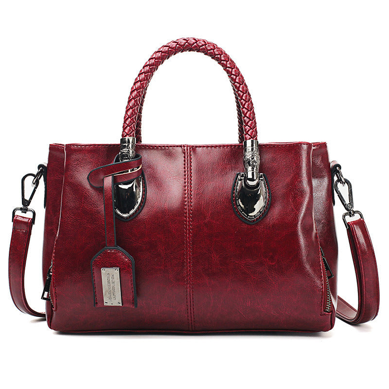 Oil-Wax Leather Luxury Handbag – Timeless & Modest Elegance