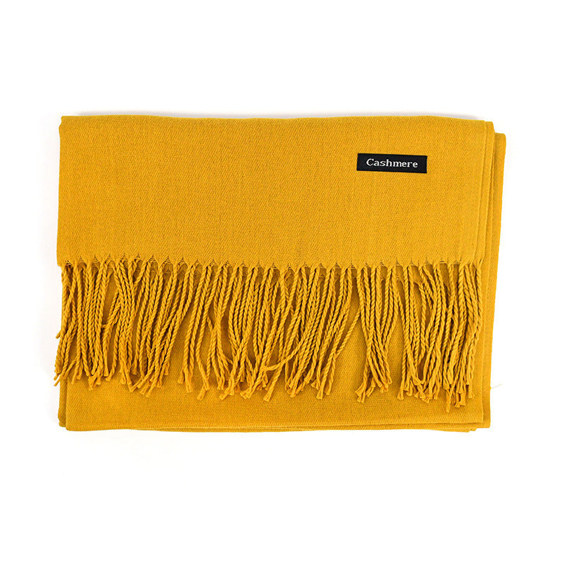 Solid Colour Tassel Scarf – Soft Wrap, Modest Chic
