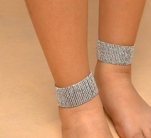 Square Diamond Anklet – Elegant Foot Accessory