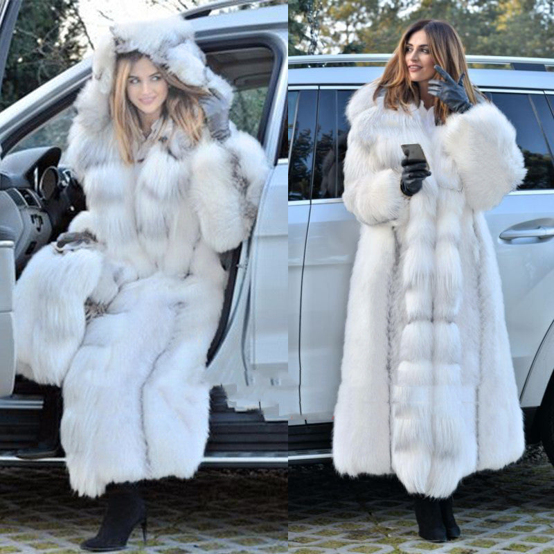 Long White Fur Coat – Elegant Modest Outerwear