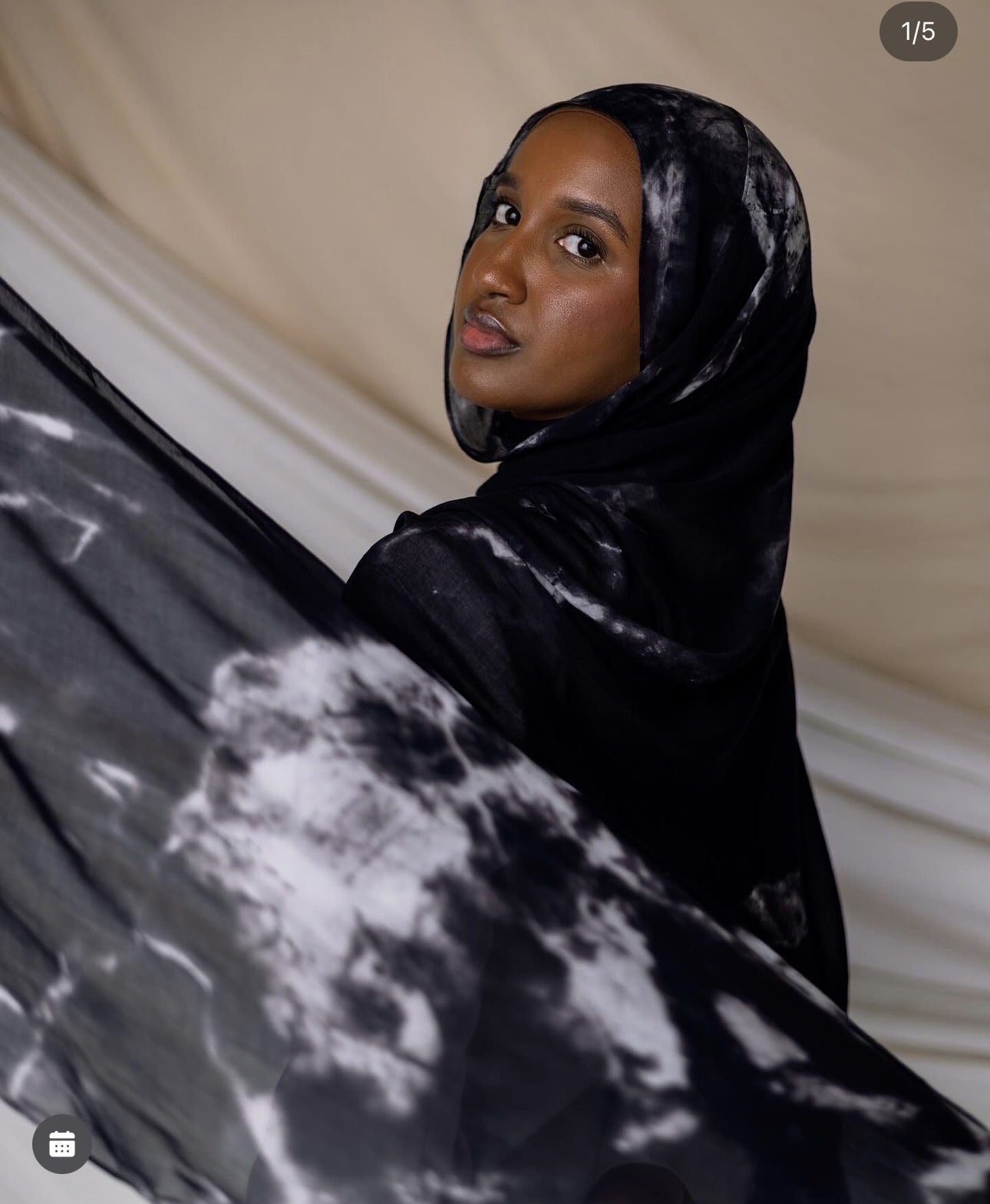 Elegant Satin Printed Hijab Shawl – Chic and Modest