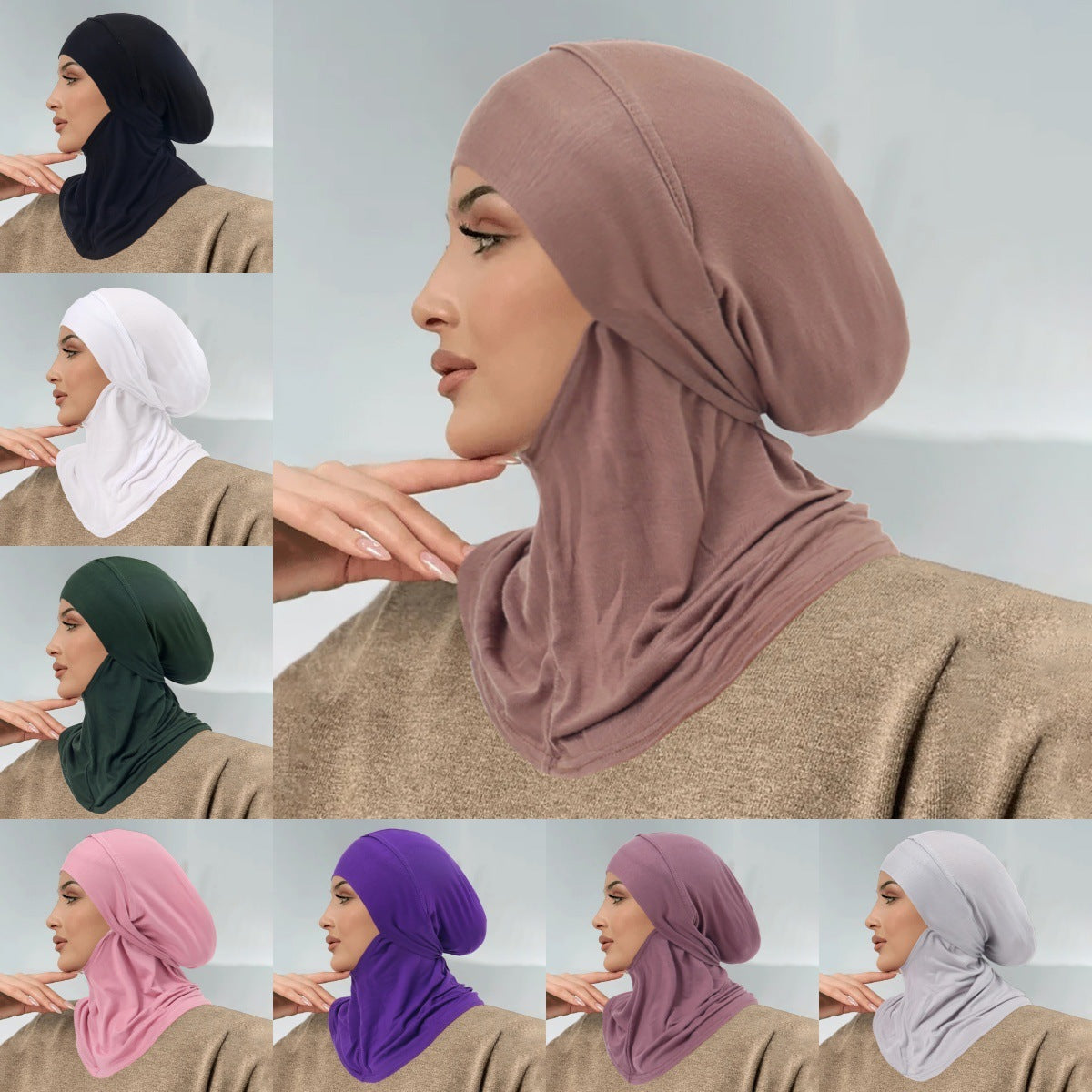 Solid-Colour Bandage Wrap Tam Hat – Soft Head-Covering