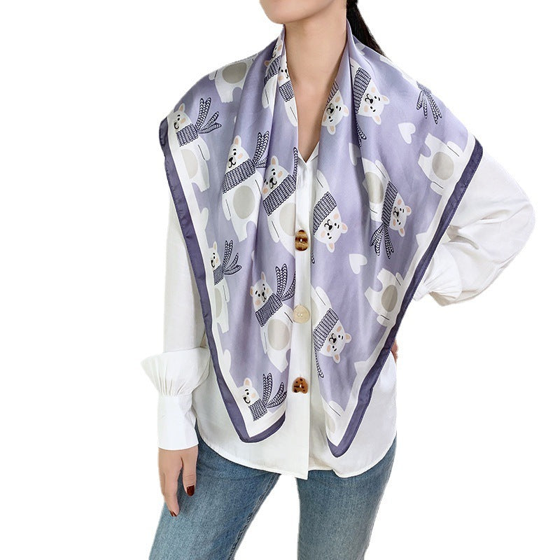 Luxury Printed Silk Hijab Scarf – Elegant & Versatile