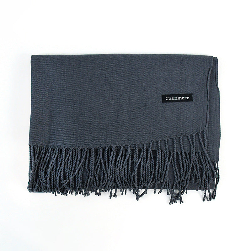 Solid Colour Tassel Scarf – Soft Wrap, Modest Chic