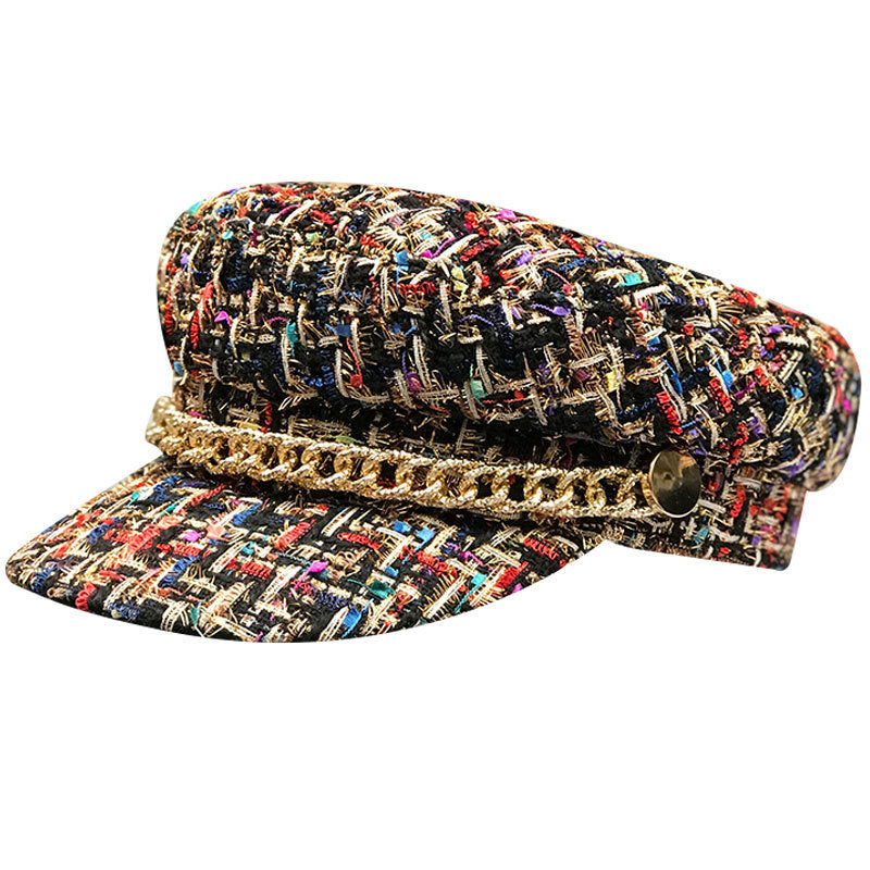 Octagonal Peaked Cap – Fashion Military-Style Headwear