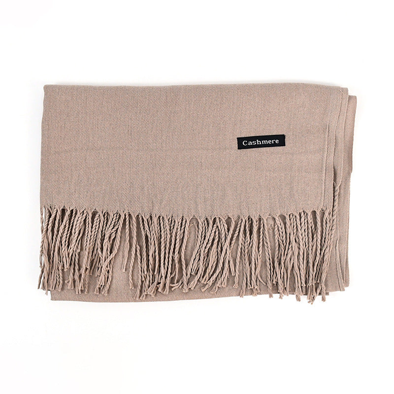 Solid Colour Tassel Scarf – Soft Wrap, Modest Chic