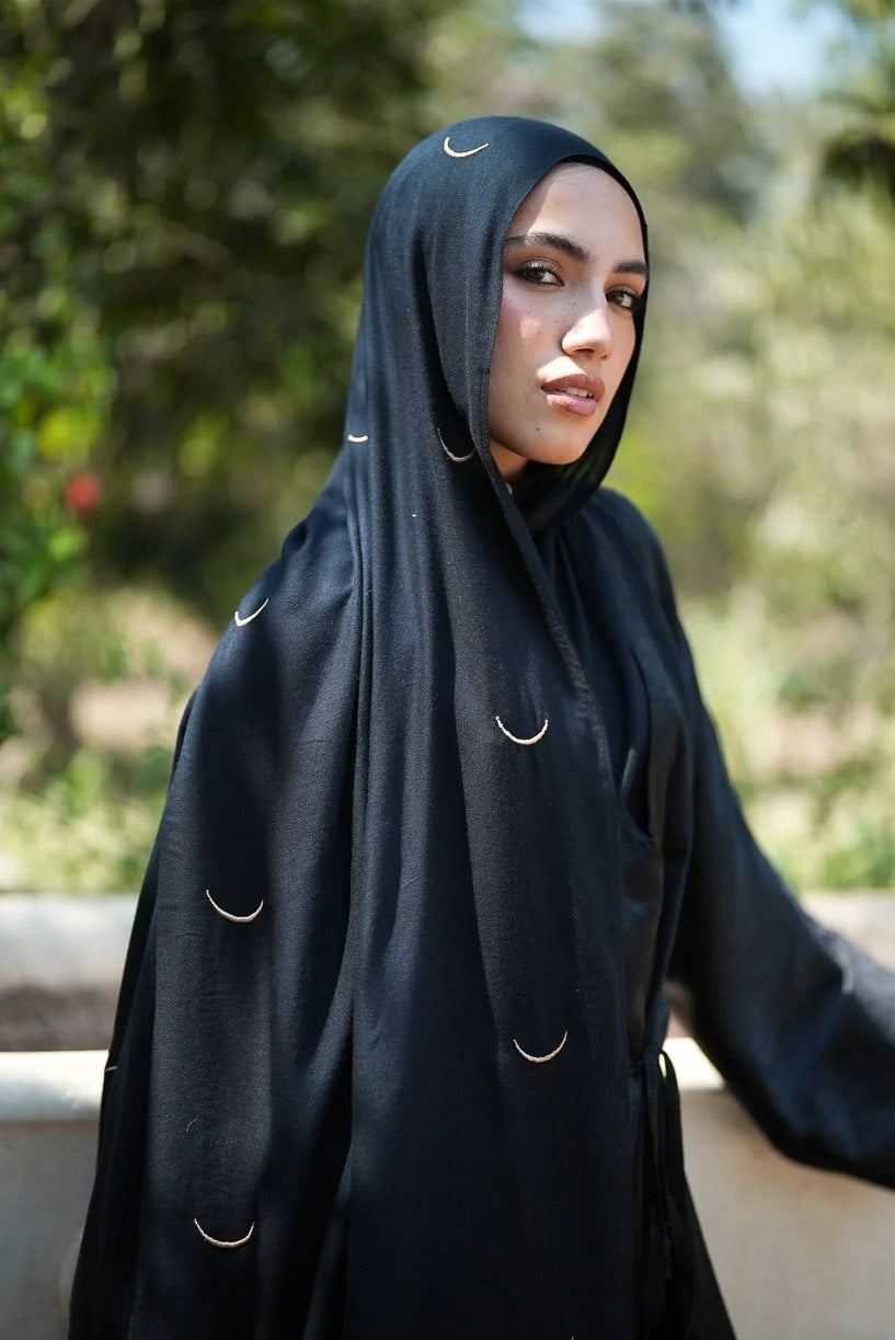 Elegant Satin Printed Hijab Shawl – Chic and Modest