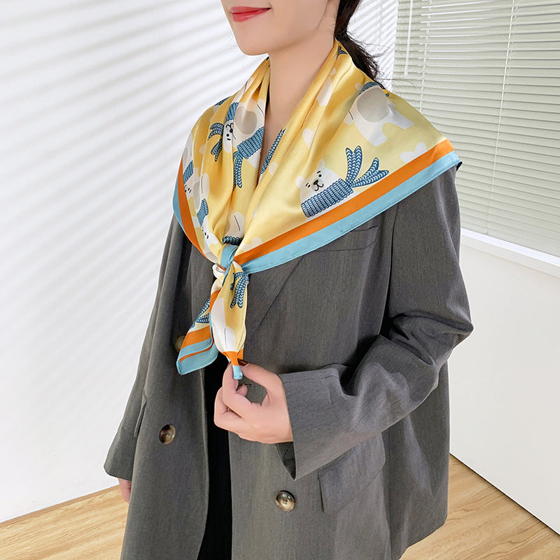 Luxury Printed Silk Hijab Scarf – Elegant & Versatile