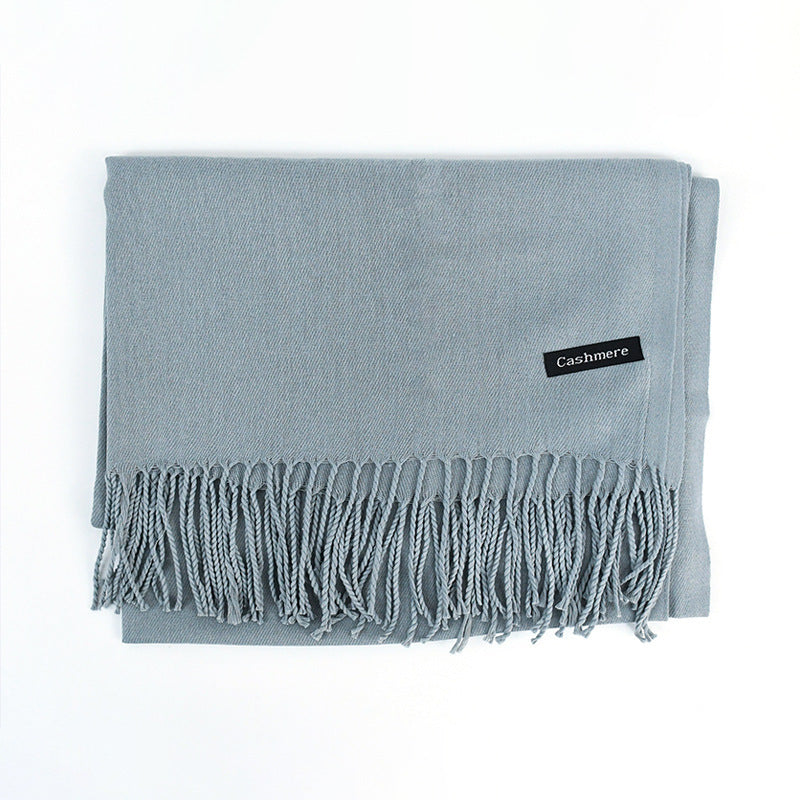 Solid Colour Tassel Scarf – Soft Wrap, Modest Chic