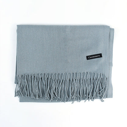 Solid Colour Tassel Scarf – Soft Wrap, Modest Chic