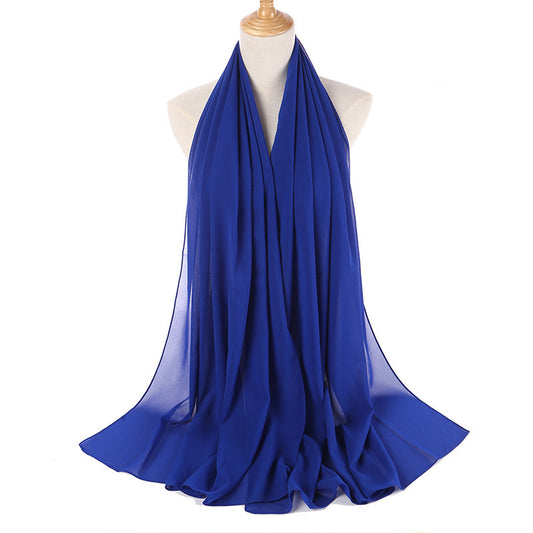 Monochrome Pearl Chiffon Hijab Scarf – Elegant Wrap