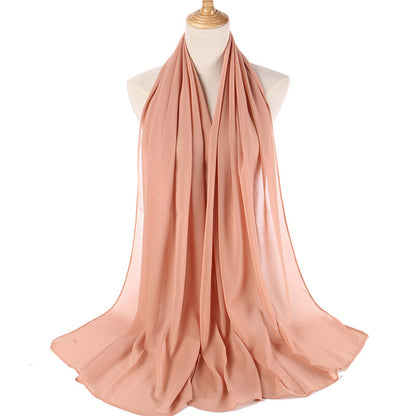 Monochrome Pearl Chiffon Hijab Scarf – Elegant Wrap