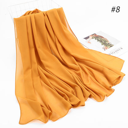 Monochrome Pearl Chiffon Hijab Scarf – Elegant Wrap