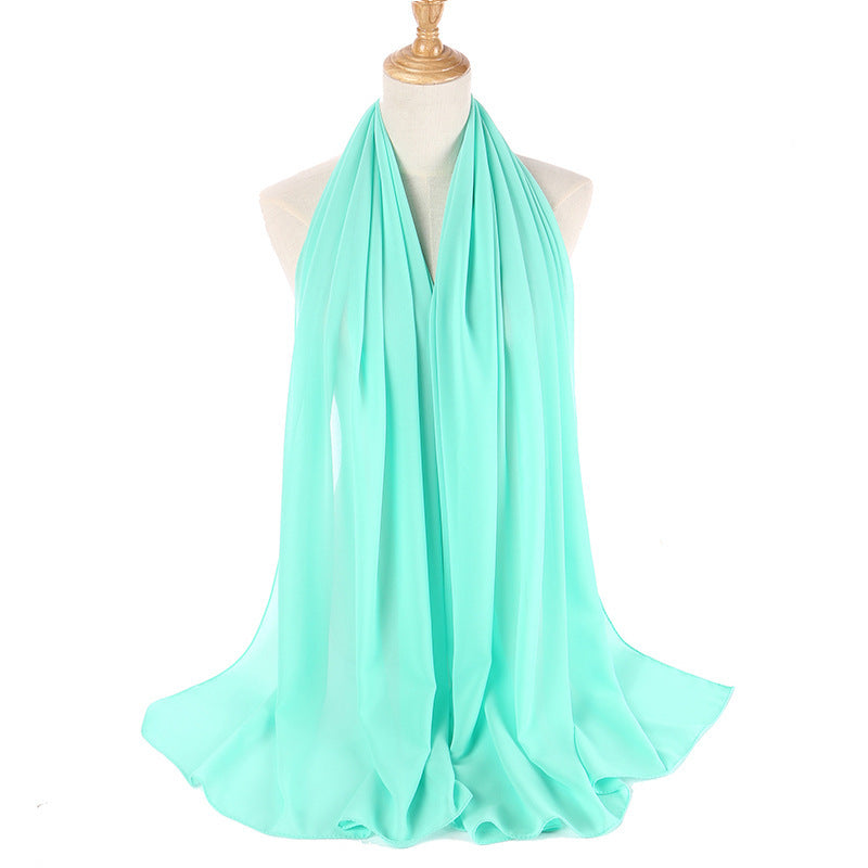 Monochrome Pearl Chiffon Hijab Scarf – Elegant Wrap