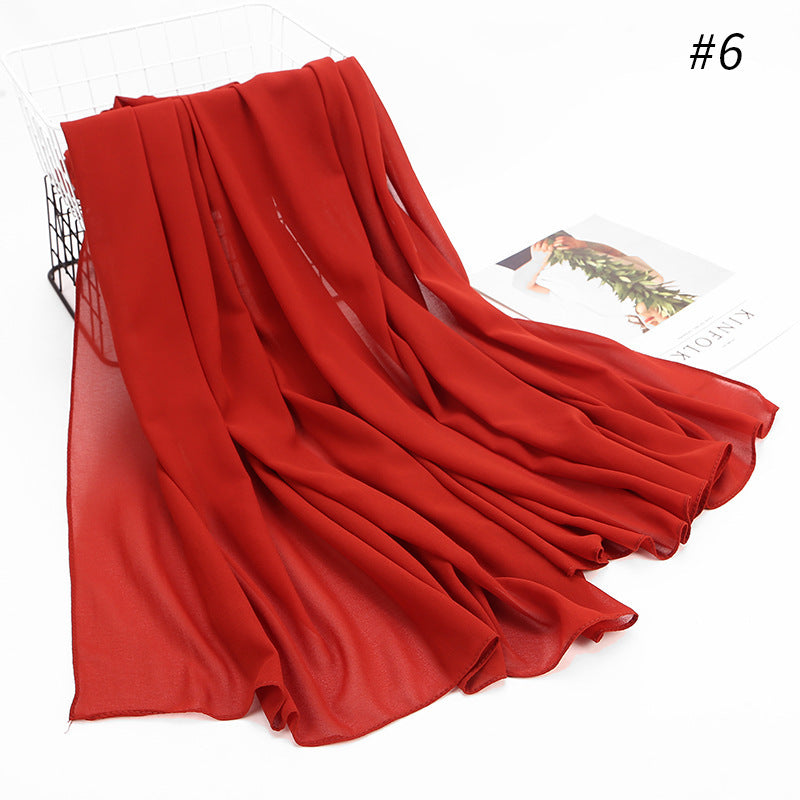 Monochrome Pearl Chiffon Hijab Scarf – Elegant Wrap