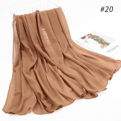 Monochrome Pearl Chiffon Hijab Scarf – Elegant Wrap