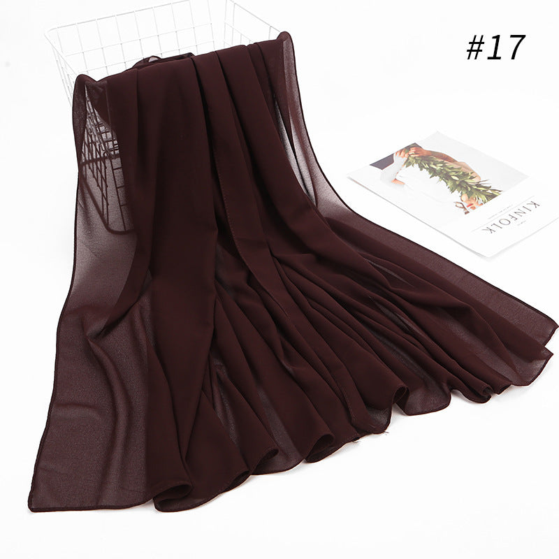 Monochrome Pearl Chiffon Hijab Scarf – Elegant Wrap