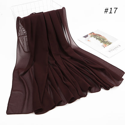 Monochrome Pearl Chiffon Hijab Scarf – Elegant Wrap