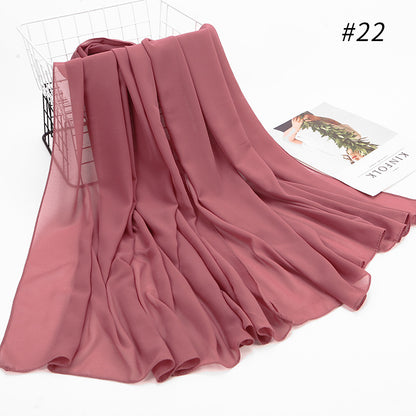 Monochrome Pearl Chiffon Hijab Scarf – Elegant Wrap