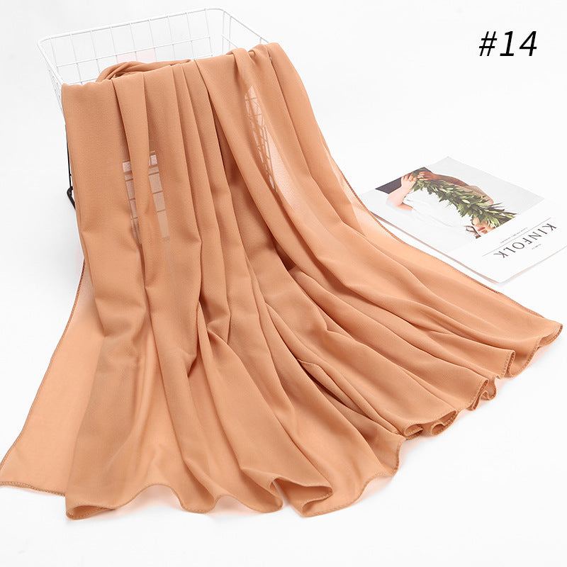 Monochrome Pearl Chiffon Hijab Scarf – Elegant Wrap