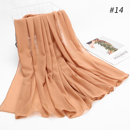 Monochrome Pearl Chiffon Hijab Scarf – Elegant Wrap