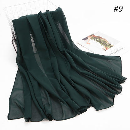 Monochrome Pearl Chiffon Hijab Scarf – Elegant Wrap