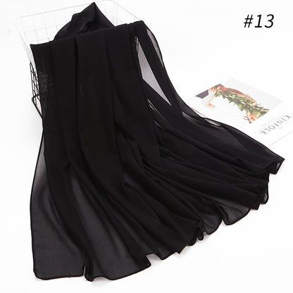 Monochrome Pearl Chiffon Hijab Scarf – Elegant Wrap