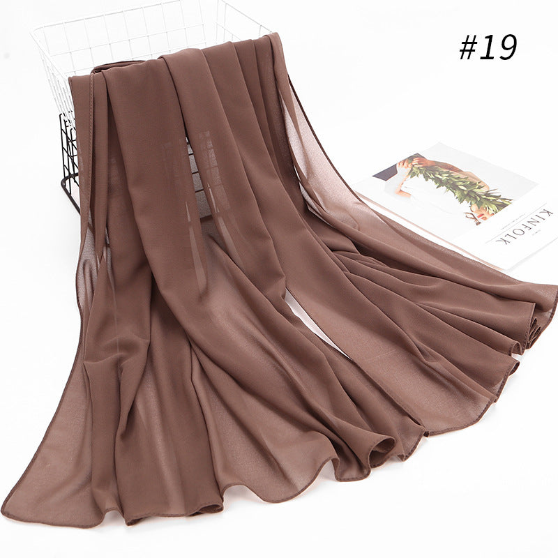 Monochrome Pearl Chiffon Hijab Scarf – Elegant Wrap