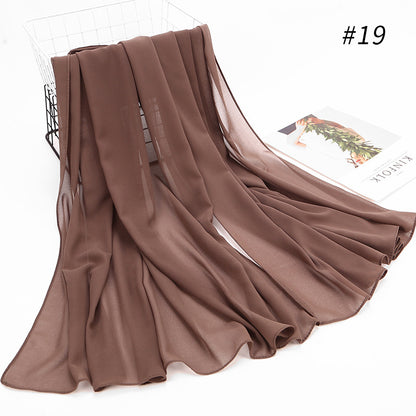 Monochrome Pearl Chiffon Hijab Scarf – Elegant Wrap