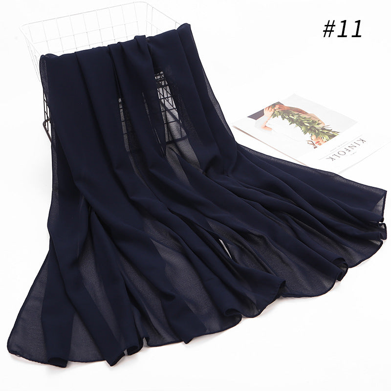 Monochrome Pearl Chiffon Hijab Scarf – Elegant Wrap