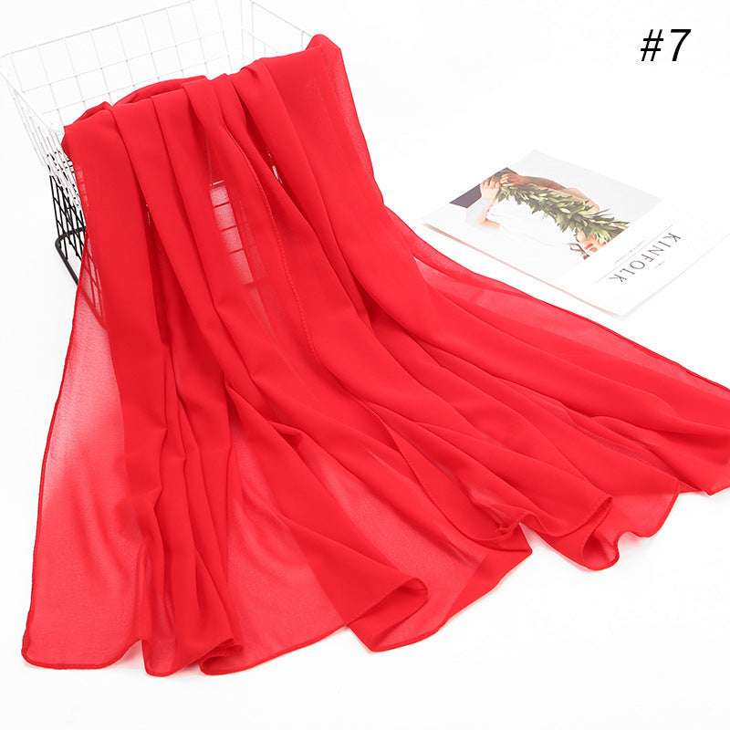 Monochrome Pearl Chiffon Hijab Scarf – Elegant Wrap