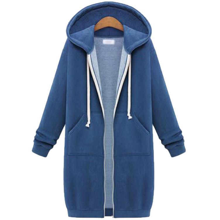Hooded Long-Sleeved Winter Sweater Jacket – Cozy Modest Layer