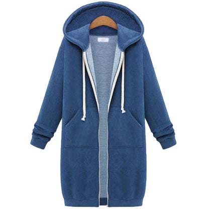Hooded Long-Sleeved Winter Sweater Jacket – Cozy Modest Layer