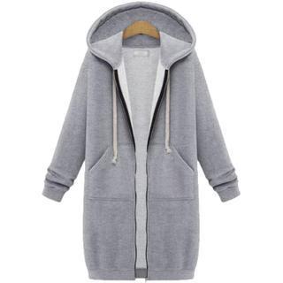 Hooded Long-Sleeved Winter Sweater Jacket – Cozy Modest Layer