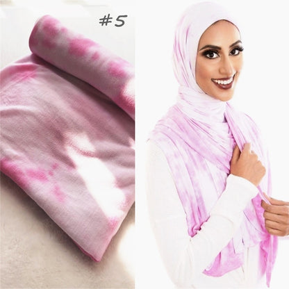 Tie-Dye Cotton-Modal Hijab Shawl – Stylish & Soft Wrap