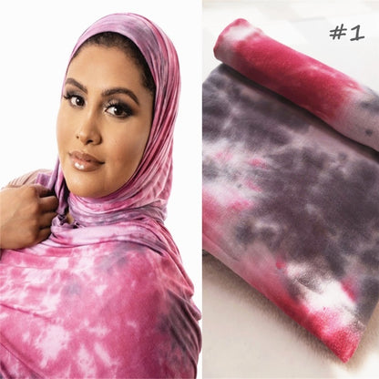 Tie-Dye Cotton-Modal Hijab Shawl – Stylish & Soft Wrap