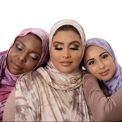 Tie-Dye Cotton-Modal Hijab Shawl – Stylish & Soft Wrap