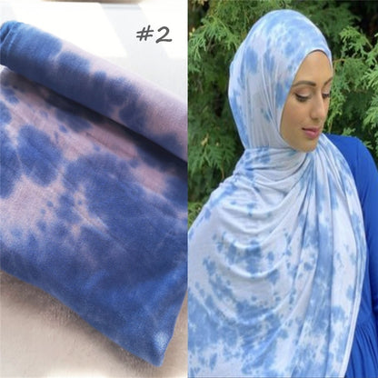 Tie-Dye Cotton-Modal Hijab Shawl – Stylish & Soft Wrap