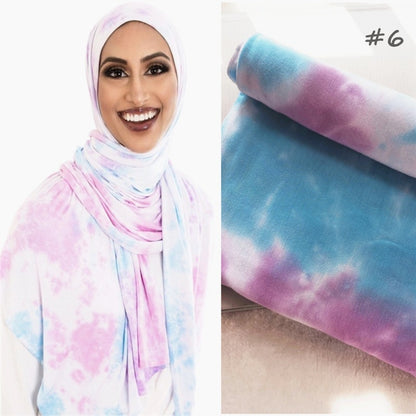Tie-Dye Cotton-Modal Hijab Shawl – Stylish & Soft Wrap