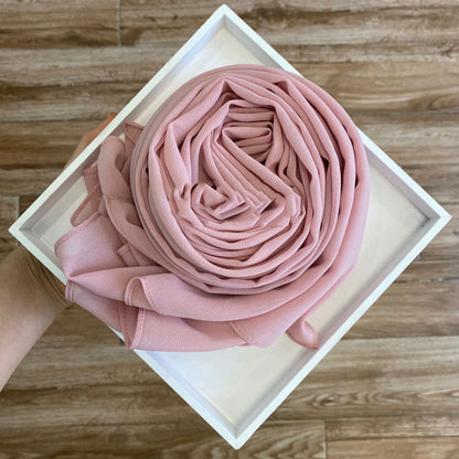 Solid Pearl Chiffon Hijab Scarf – Lightweight Elegance