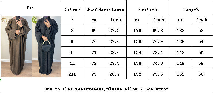 Elegant Thickened Cardigan Coat – Autumn/Winter Modest Style