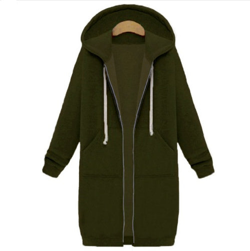 Hooded Long-Sleeved Winter Sweater Jacket – Cozy Modest Layer