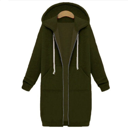 Hooded Long-Sleeved Winter Sweater Jacket – Cozy Modest Layer