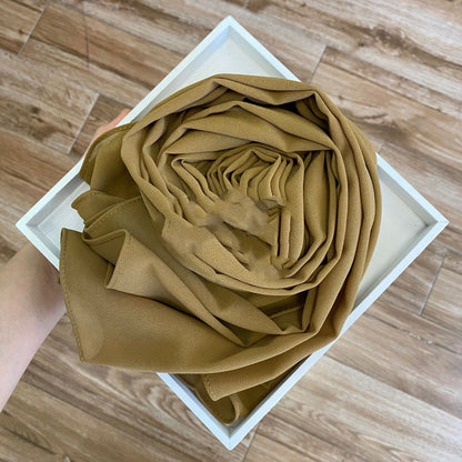 Solid Pearl Chiffon Hijab Scarf – Lightweight Elegance