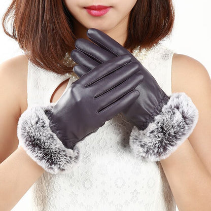 Plus-Size Velvet Touch-Screen Warm Gloves – Soft Winter Style