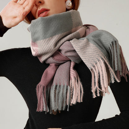Cashmere Tassel Thickened Scarf – Warm & Elegant