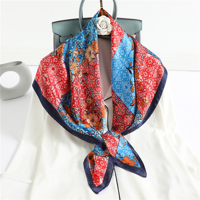 Luxury Printed Silk Hijab Scarf – Elegant & Versatile