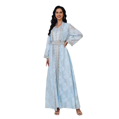 Elegant Satin Printed Dress – Modest & Stylish