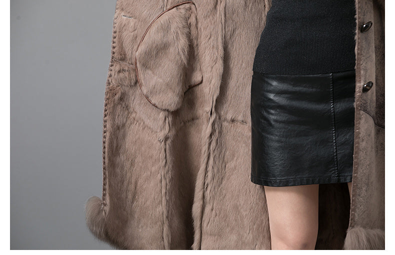 Elegant Real Fur Long Coat – Modest Luxury Layer