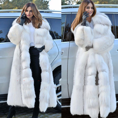 Long White Fur Coat – Elegant Modest Outerwear